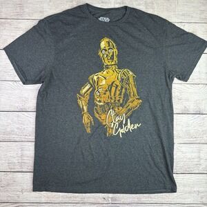 Star Wars C-3PO‎ Stay Golden Graphic T-Shirt Gray Size Large